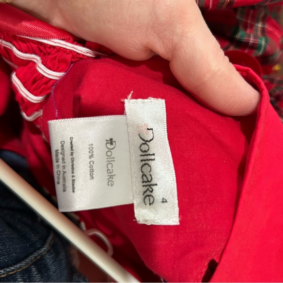 Dollcake Red Christmas plaid 4T - Picture 9 of 9